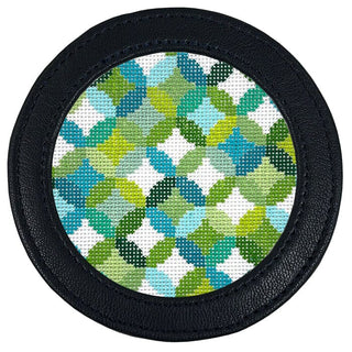 Leather Self Finishing Round Magnet   Navy Leather Goods Planet Earth Leather 
