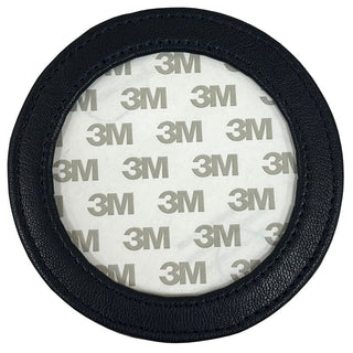 Leather Self Finishing Round Magnet   Navy Leather Goods Planet Earth Leather 
