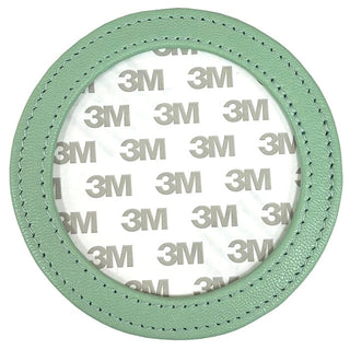 Leather Self Finishing Round Magnet   Smokey Green Leather Goods Planet Earth Leather 
