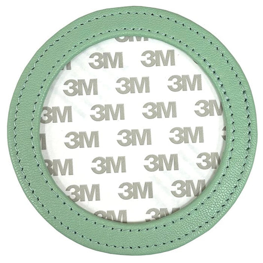 Leather Self-Finishing Round Magnet - Smokey Green Leather Goods Planet Earth Leather 