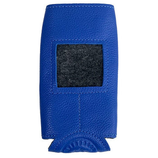 Leather Self Finishing Slim Can Cozy   Bright Blue Leather Goods Evergreen Needlepoint 
