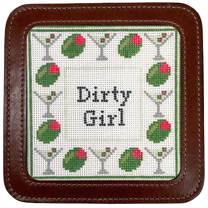 Leather Self Finishing Square Coaster Leather Goods Clayton and Crume 
