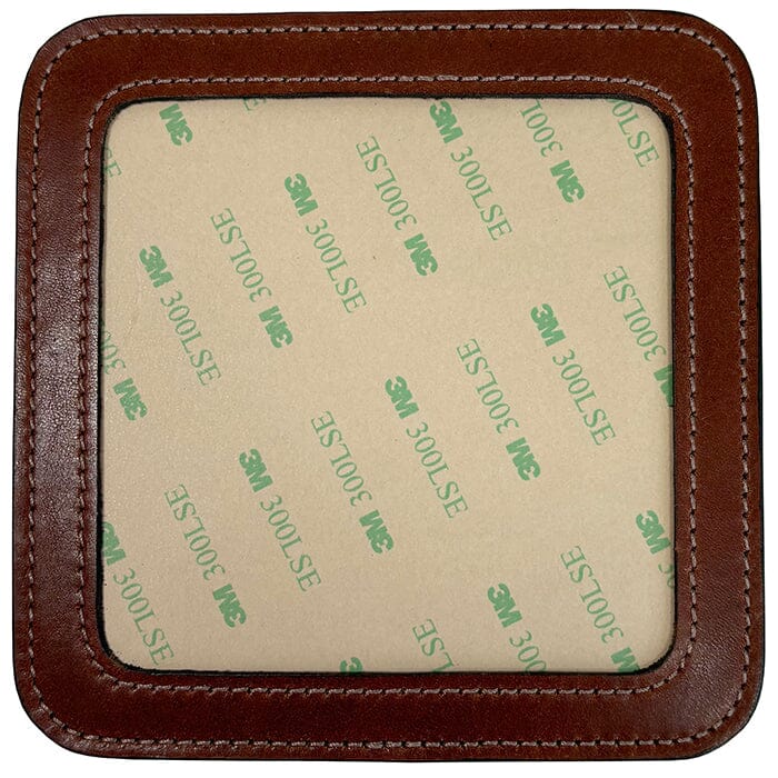 Leather Self Finishing Square Coaster Leather Goods Clayton and Crume Brown Briddle (Medium Brown) 
