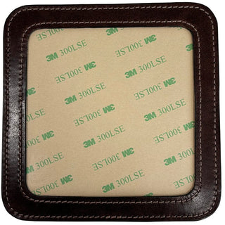 Leather Self Finishing Square Coaster Leather Goods Clayton and Crume Dark Brown 
