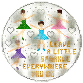 Leave a Litle Sparkle 4.25" Ornament Painted Canvas Doolittle Stitchery 
