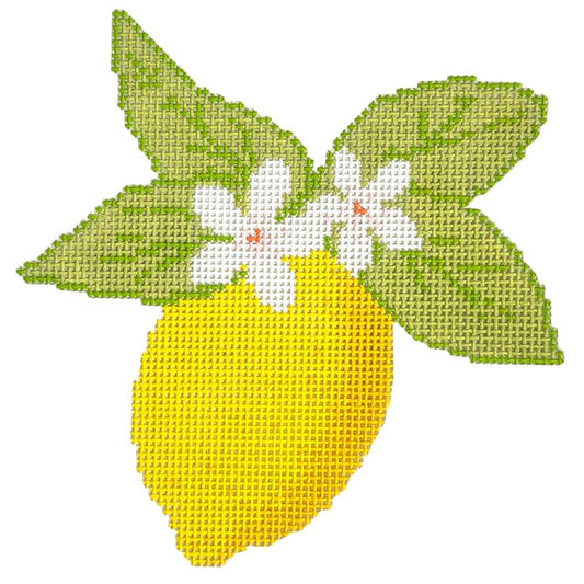 Lemon Branch Painted Canvas Atlantic Blue Canvas 