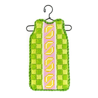 Lemon Checks Mini Shift with Stitch Guide Printed Canvas Two Sisters Needlepoint 
