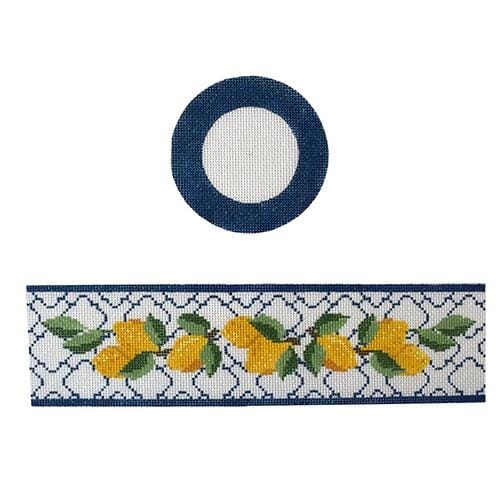 Lemons hinged box with hardware Painted Canvas Funda Scully  - 1