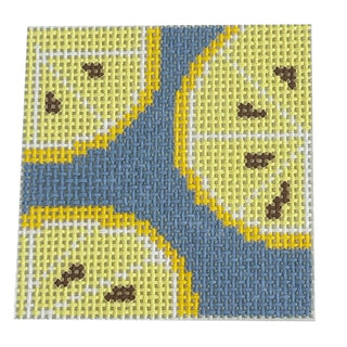 Lemons Insert Painted Canvas Evergreen Needlepoint 
