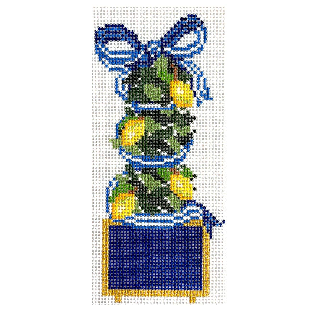 Lemons Monogramable Topiary Painted Canvas KCN Designers  - 1