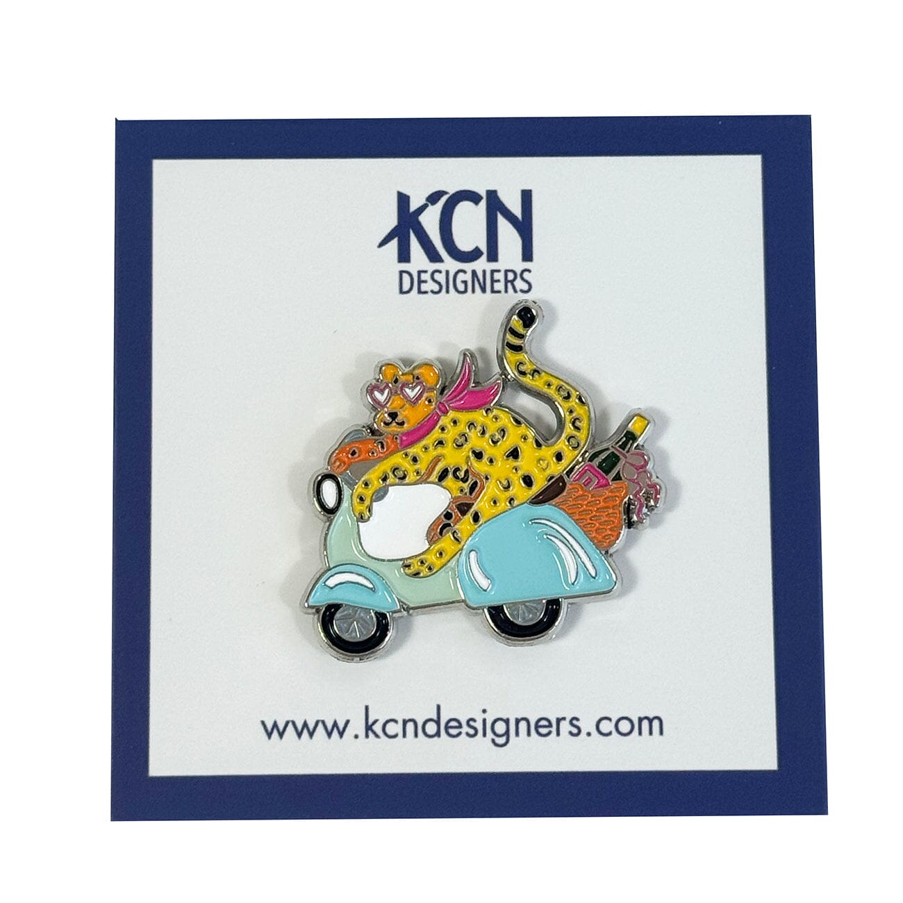 Leopard on Scooter Needleminder Accessories KCN Designers 
