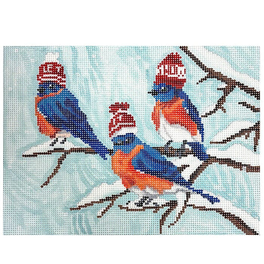 Let it Snow Birds Pillow on 13 Painted Canvas Scott Church Creative 