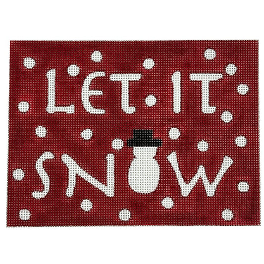 Let it Snow on Red Painted Canvas Melissa Shirley Designs 