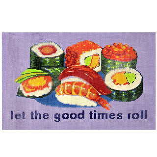 Let the Good Times Roll Painted Canvas Lucky Lotus Needlepoint 
