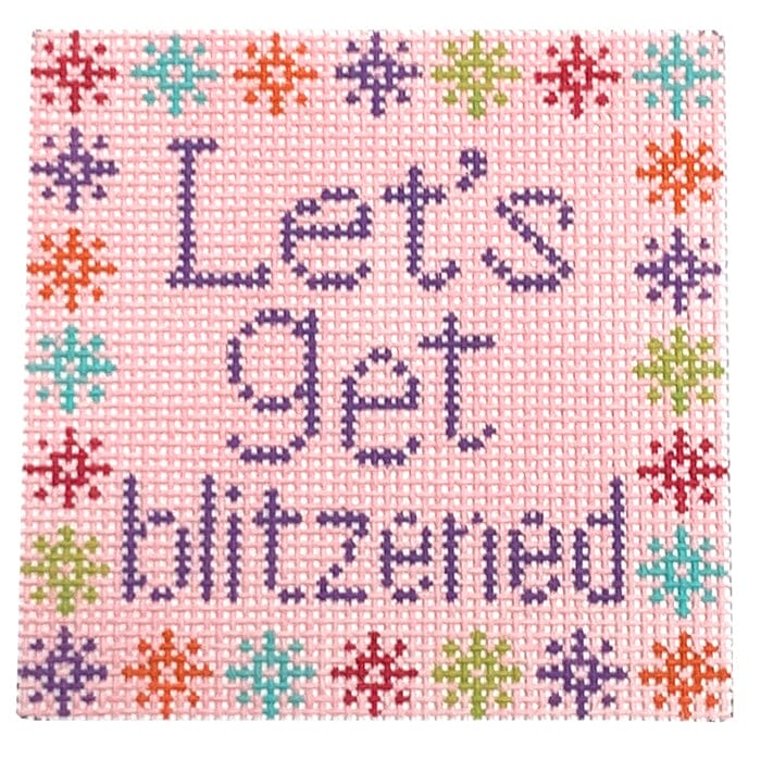 Let's Get Blitzened Painted Canvas Stitch Rock Designs 
