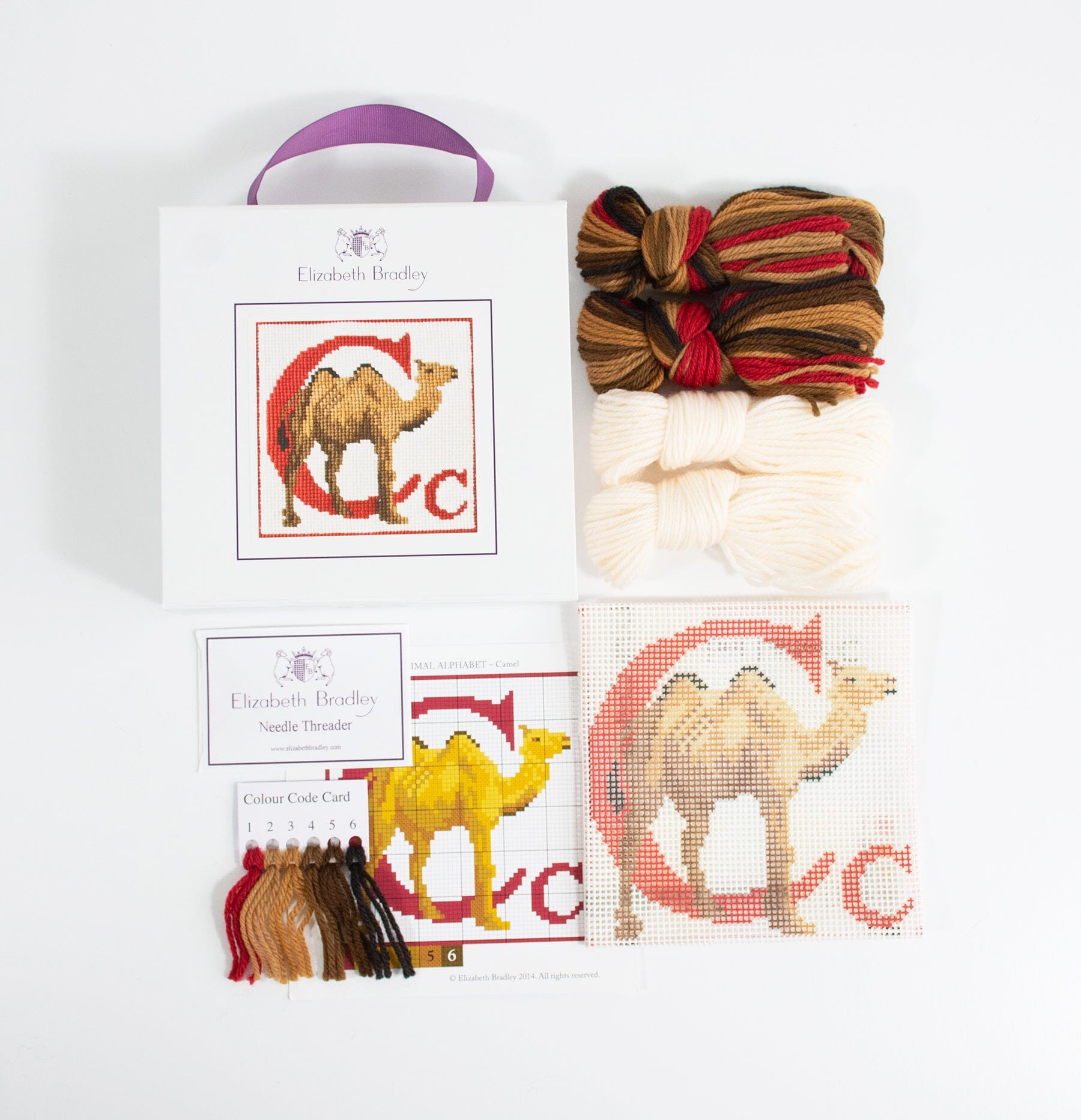 Letter C  Camel Needlepoint Kit Kits Elizabeth Bradley Design  - 1