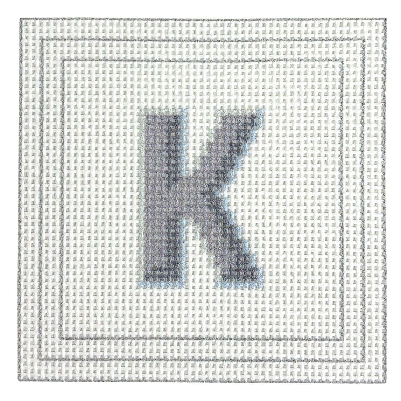 Letter Coaster Printed Canvas Two Sisters Needlepoint K  - 11