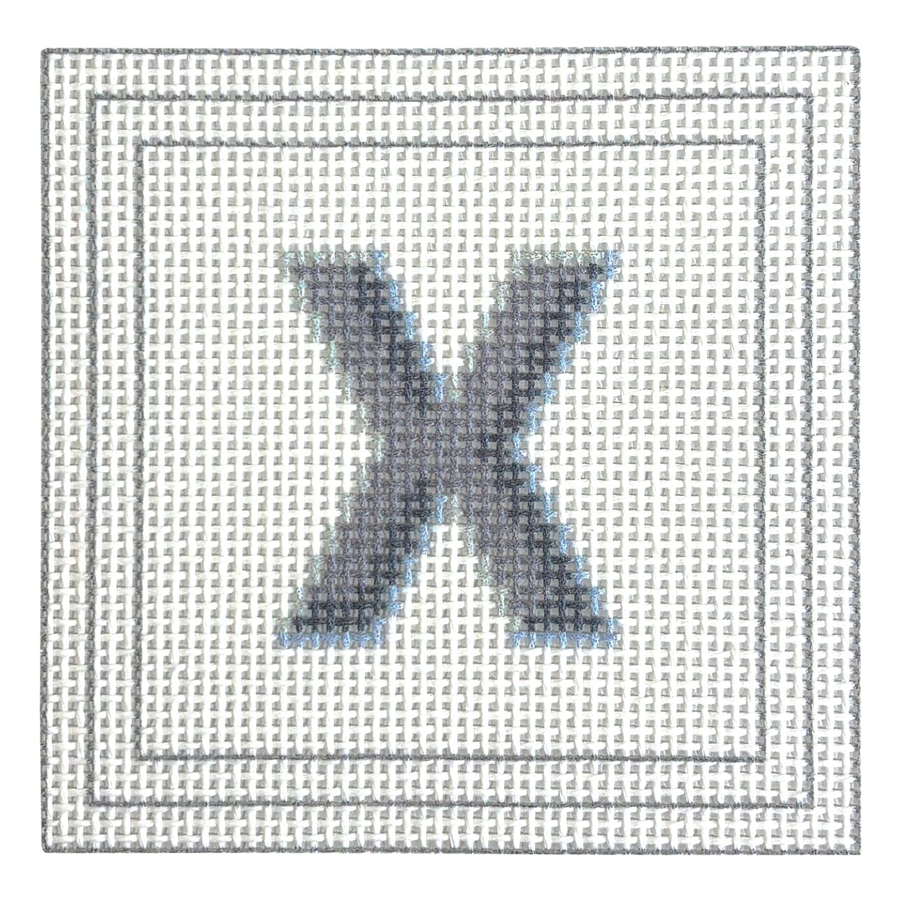 Letter Coaster Printed Canvas Two Sisters Needlepoint X  - 24