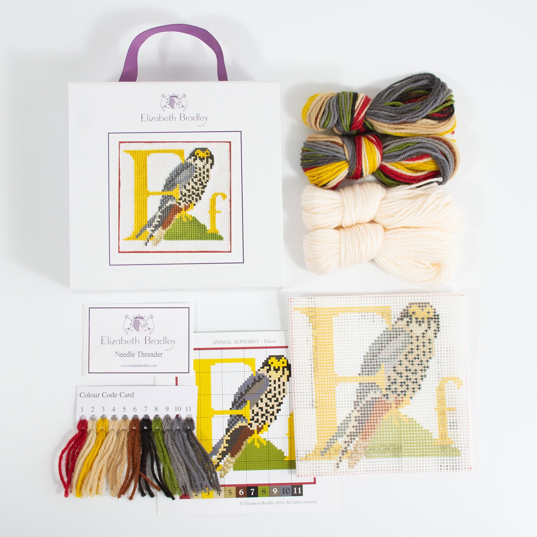 Letter F   Falcon Needlepoint Kit Kits Elizabeth Bradley Design  - 1