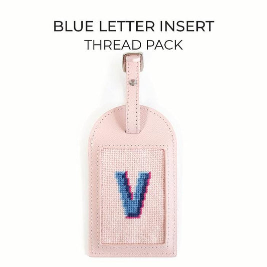 Letter Insert Thread Pack - Blue on Pink Threads Needlepoint.Com 