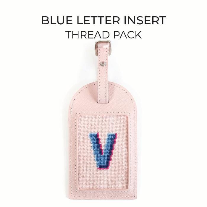 Letter Insert Thread Pack   Blue on Pink Threads Needlepoint.Com 
