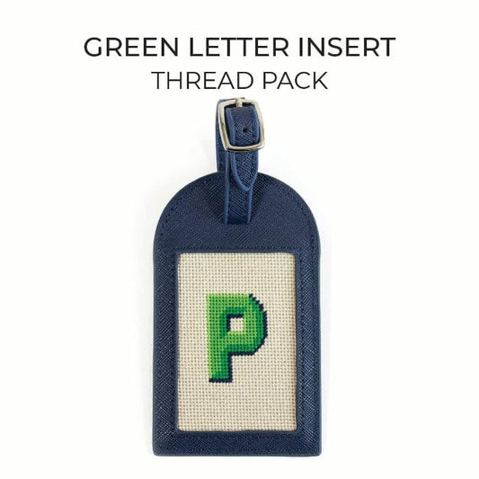 Letter Insert Thread Pack - Green on Ecru Threads Needlepoint.Com 