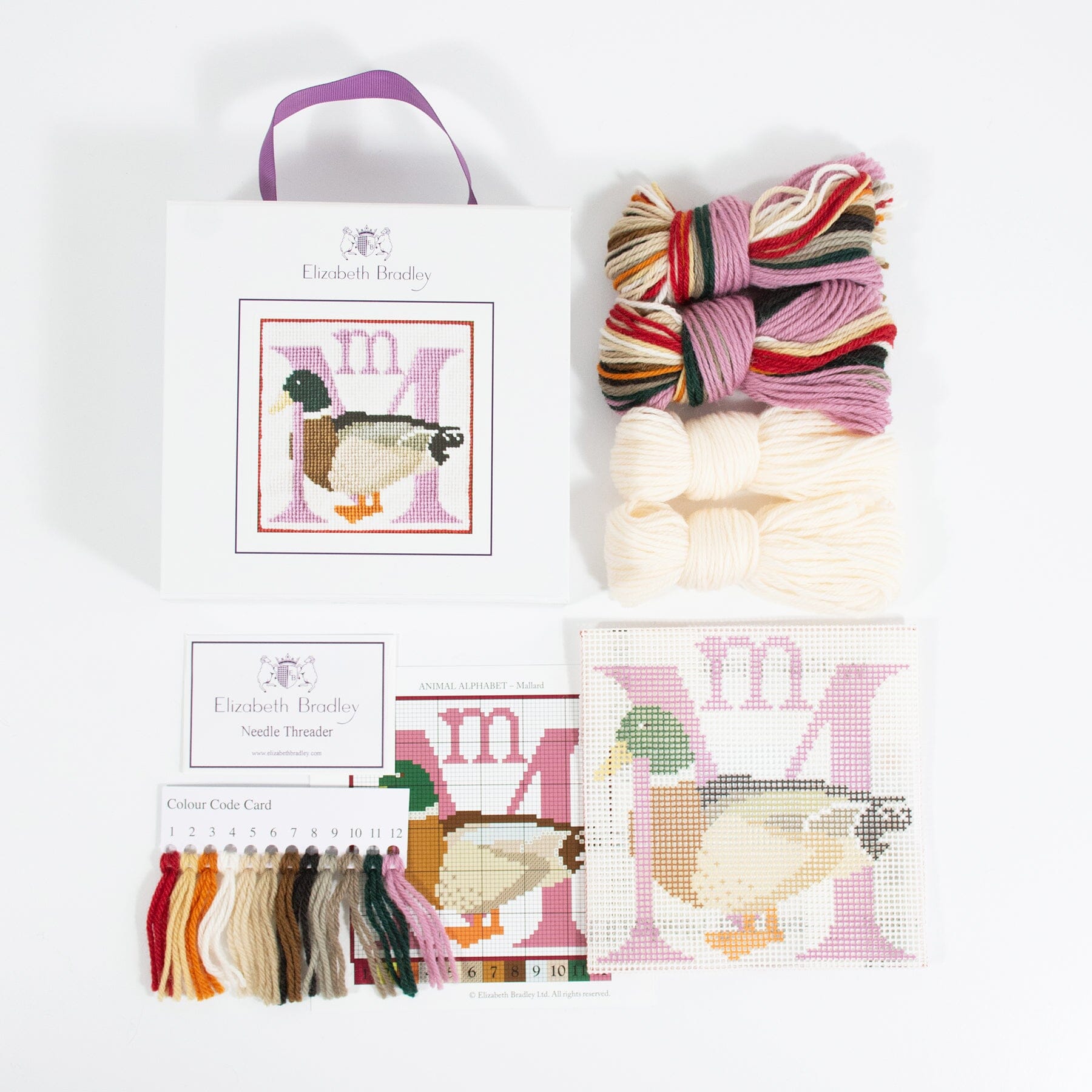 Letter M   Mallard Needlepoint Kit Kits Elizabeth Bradley Design  - 1