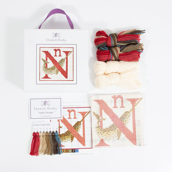 Letter N - Narwhal Needlepoint Kit – Needlepoint.Com