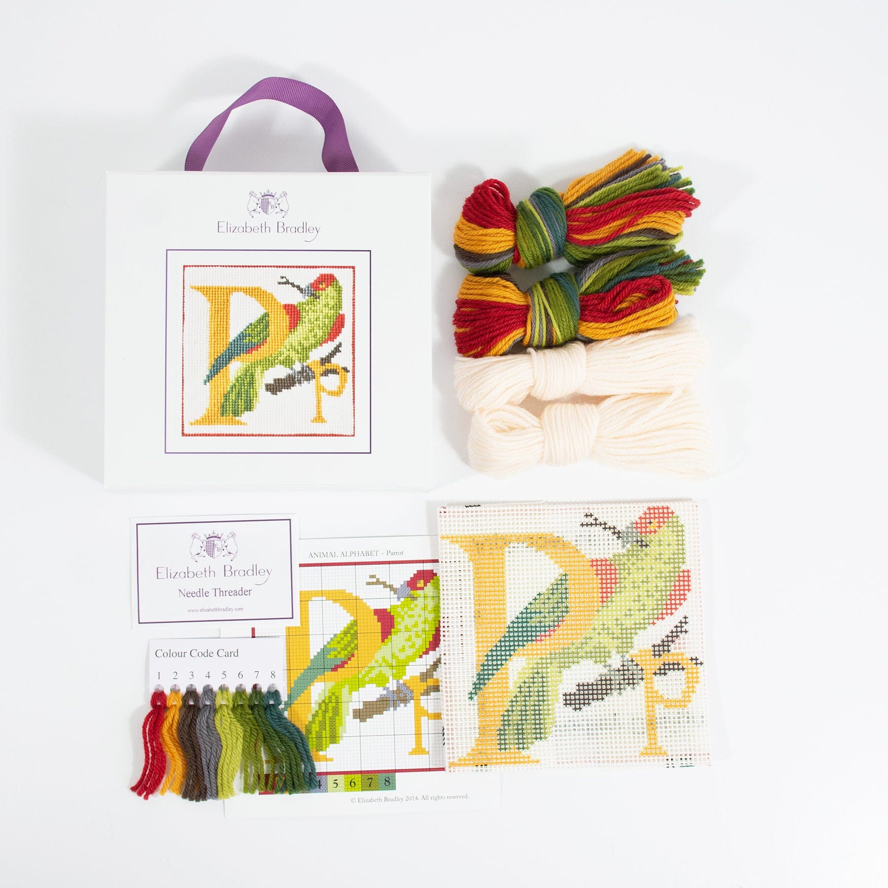 Letter P   Parrot Needlepoint Kit Kits Elizabeth Bradley Design  - 1