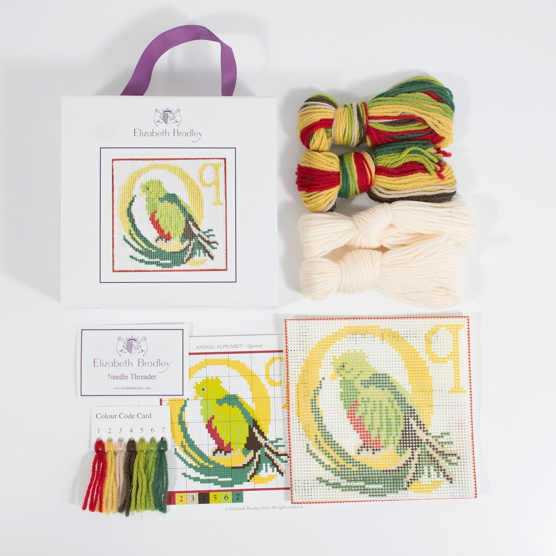 Letter Q   Quetzal Needlepoint Kit Kits Elizabeth Bradley Design  - 1