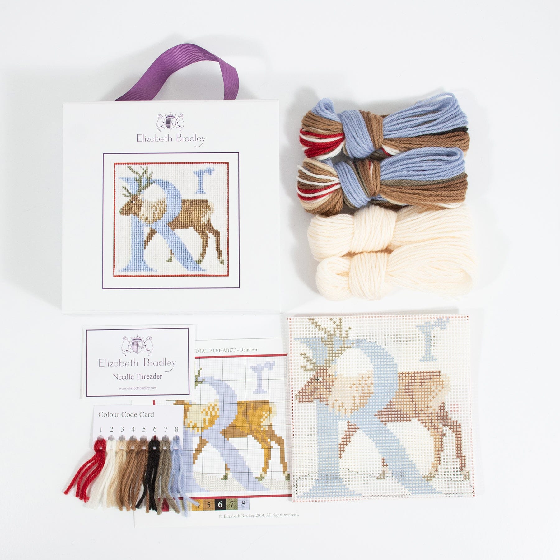 Letter R   Reindeer Needlepoint Kit Kits Elizabeth Bradley Design  - 1