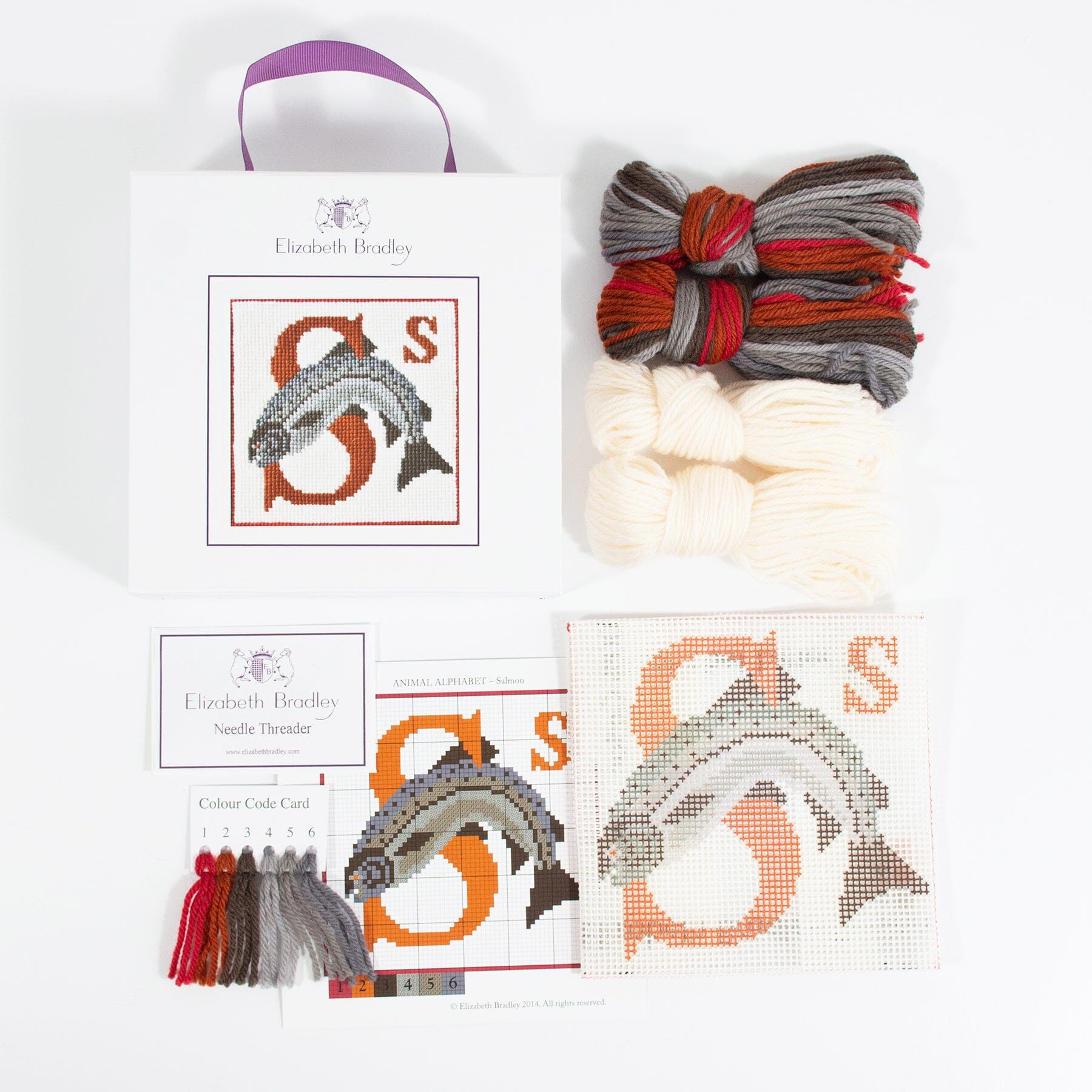 Letter S   Salmon Needlepoint Kit Kits Elizabeth Bradley Design  - 1