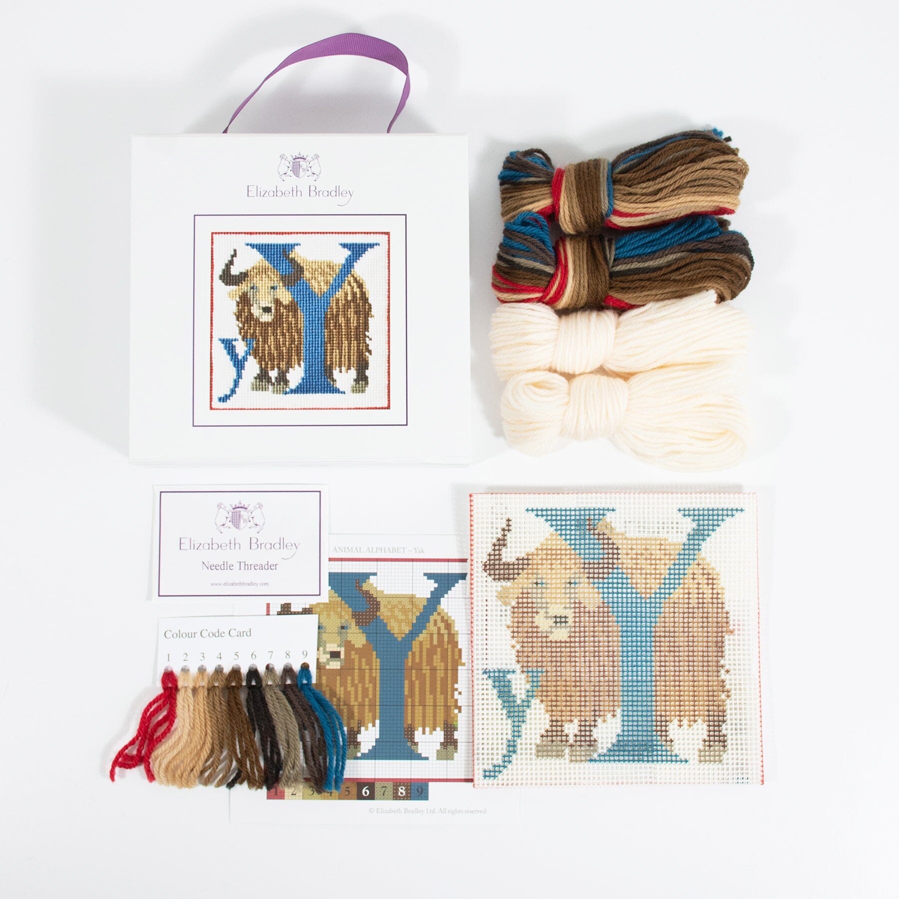 Letter Y   Yak Needlepoint Kit Kits Elizabeth Bradley Design  - 1
