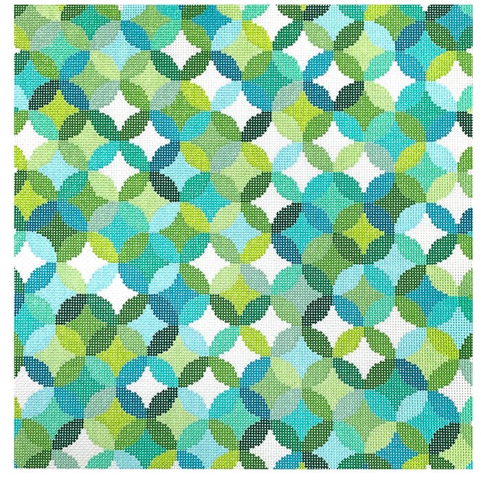 Libby 14" Square   Quilt Rings Painted Canvas Elizabeth Crane Swartz Designs  - 1