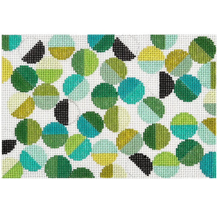 Libby Clutch   Green Beads Painted Canvas Elizabeth Crane Swartz Designs 
