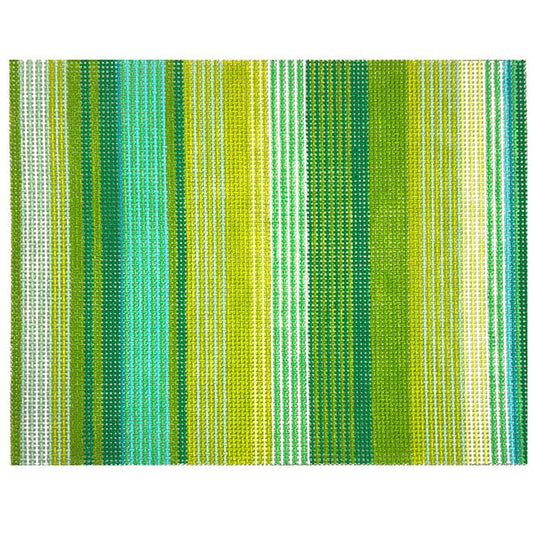 Libby Stripe Clutch - Cool Greens Painted Canvas Elizabeth Crane Swartz Designs 