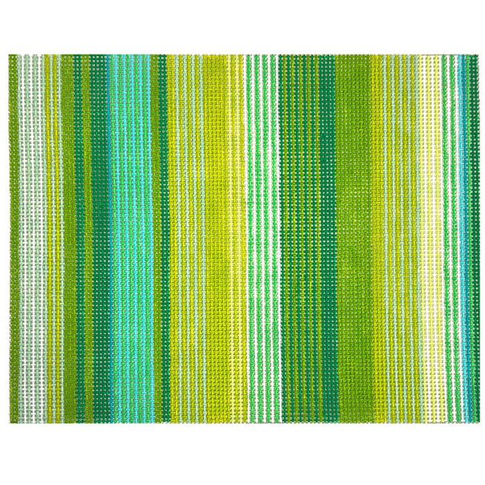 Libby Stripe Clutch   Cool Greens Painted Canvas Elizabeth Crane Swartz Designs 
