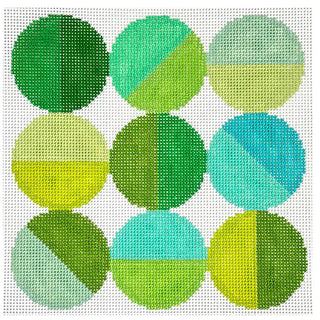 Libby Tic Tac Toe   Cool Greens Painted Canvas Elizabeth Crane Swartz Designs 
