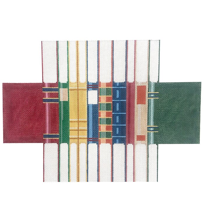 Library Books, Brick Cover Painted Canvas Susan Roberts Needlepoint Designs Inc. 
