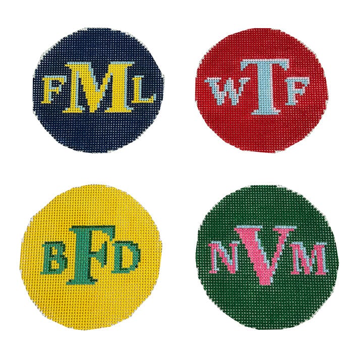 Life Coasters Set   Colors Painted Canvas Love MHB Studio 
