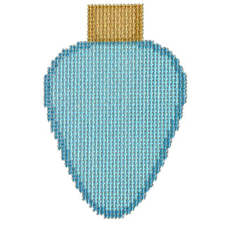 Light Blue Lightbulb Printed Canvas Needlepoint To Go 
