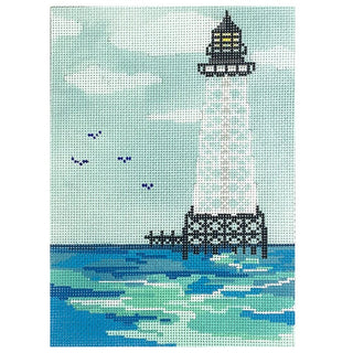Lighthouse   Large Painted Canvas Atlantic Blue Canvas 
