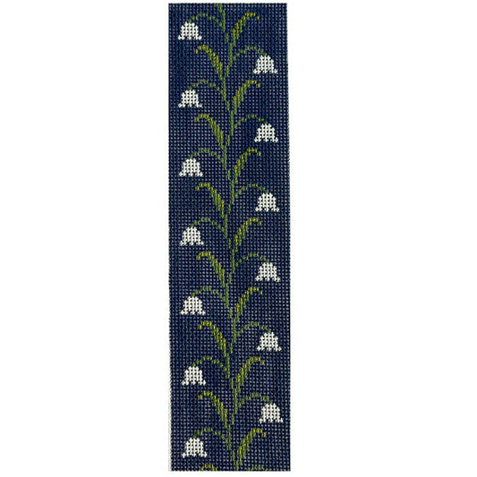 Lily of the Valley Key Fob - Dark Blue Painted Canvas Thorn Alexander 