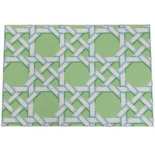 Lime Caning Pattern Clutch Printed Canvas Two Sisters Needlepoint 
