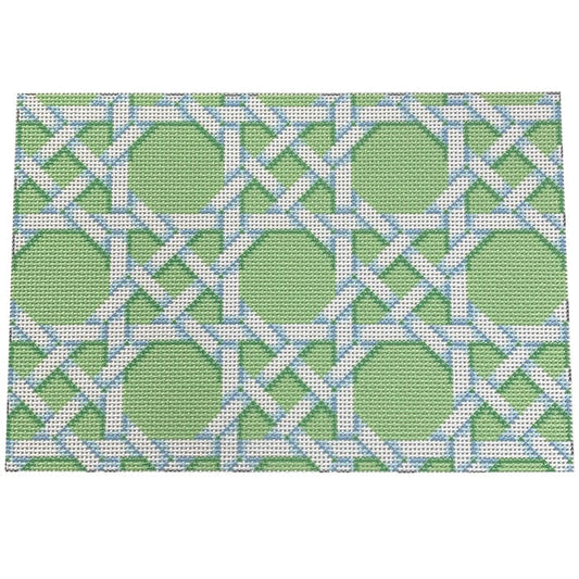 Lime Caning Pattern Clutch Printed Canvas Two Sisters Needlepoint 