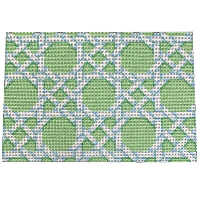 Lime Caning Pattern Clutch Printed Canvas Two Sisters Needlepoint 
