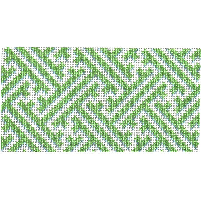 Lime Fretwork Insert Printed Canvas Two Sisters Needlepoint 
