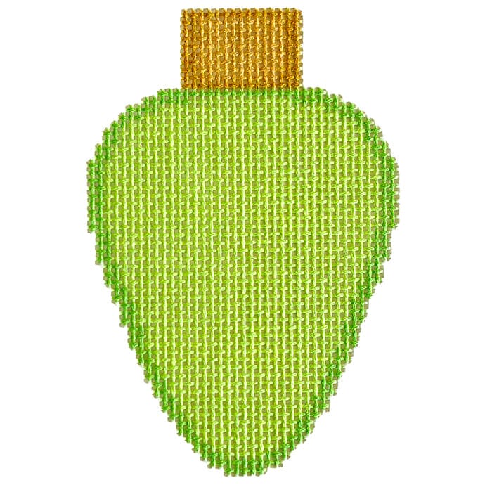 Lime Green Lightbulb Printed Canvas Needlepoint To Go 