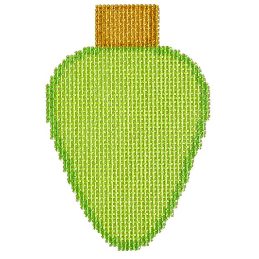 Lime Green Lightbulb Printed Canvas Needlepoint To Go 