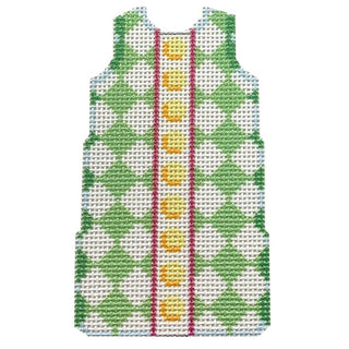 Lime Harlequin Mini Shift Printed Canvas Two Sisters Needlepoint 
